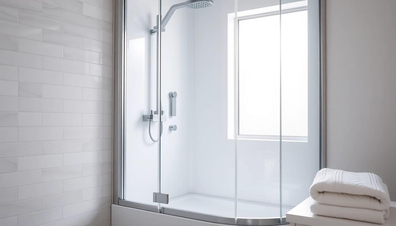 Erfreuen Sie sich an der eleganten sonni Duschkabine im modernen Badezimmer mit stilvollem Design.