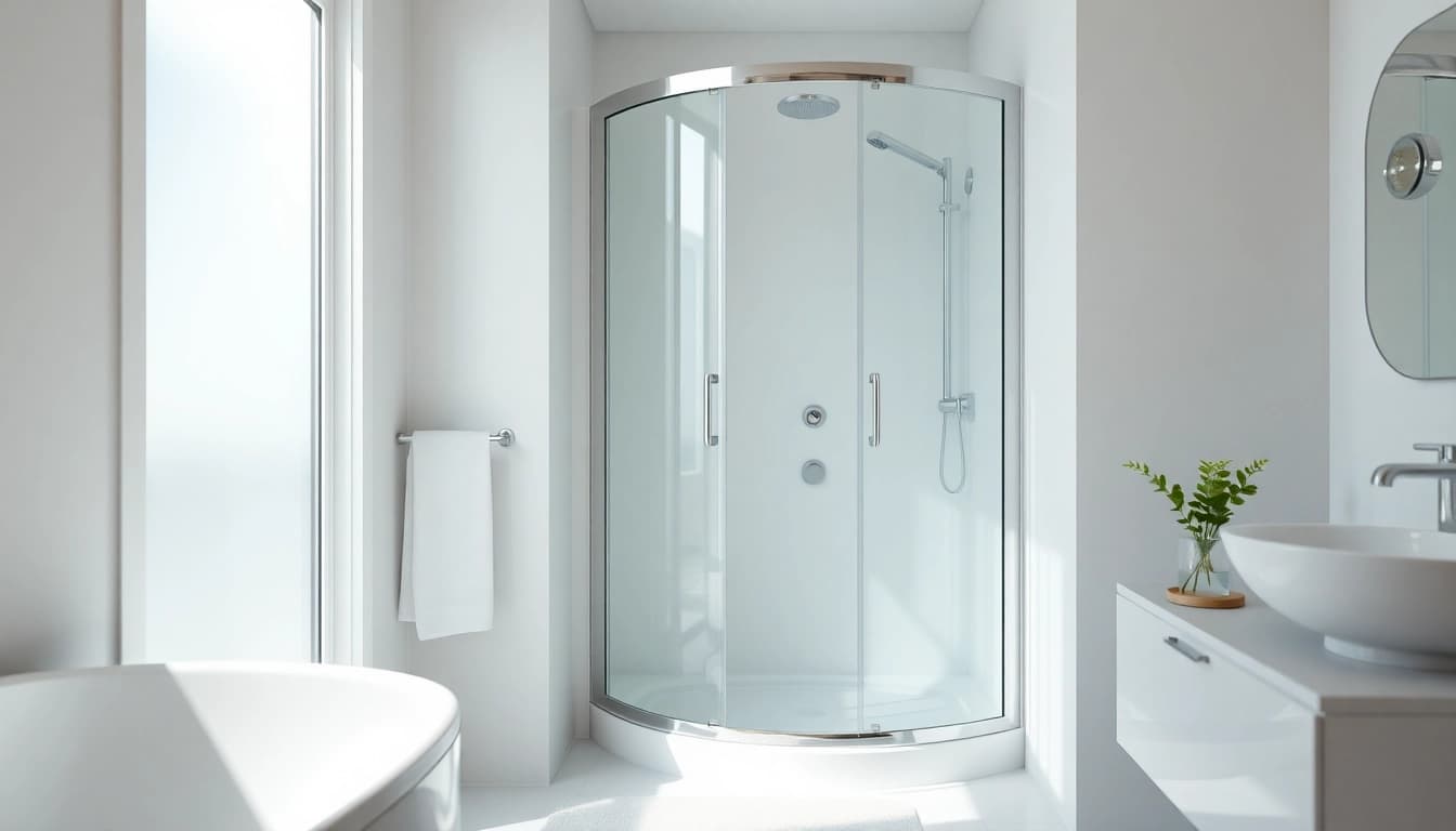 Erleben Sie die elegante sonni Duschkabine, die in einem modernen Badezimmer präsentiert wird.