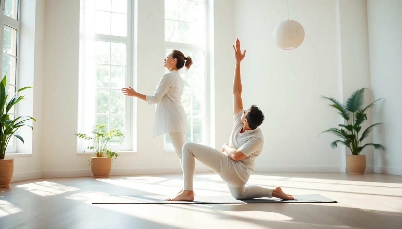 How to relieve back pain with a professional performing wellness stretches in a bright environment.