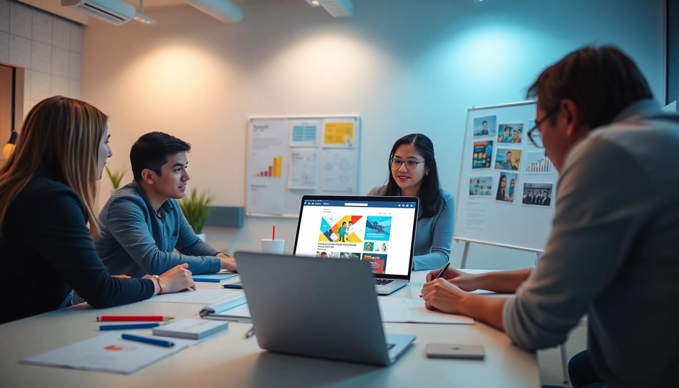 Showcase of Hereford Web Design through collaborative web design process in a bright office.