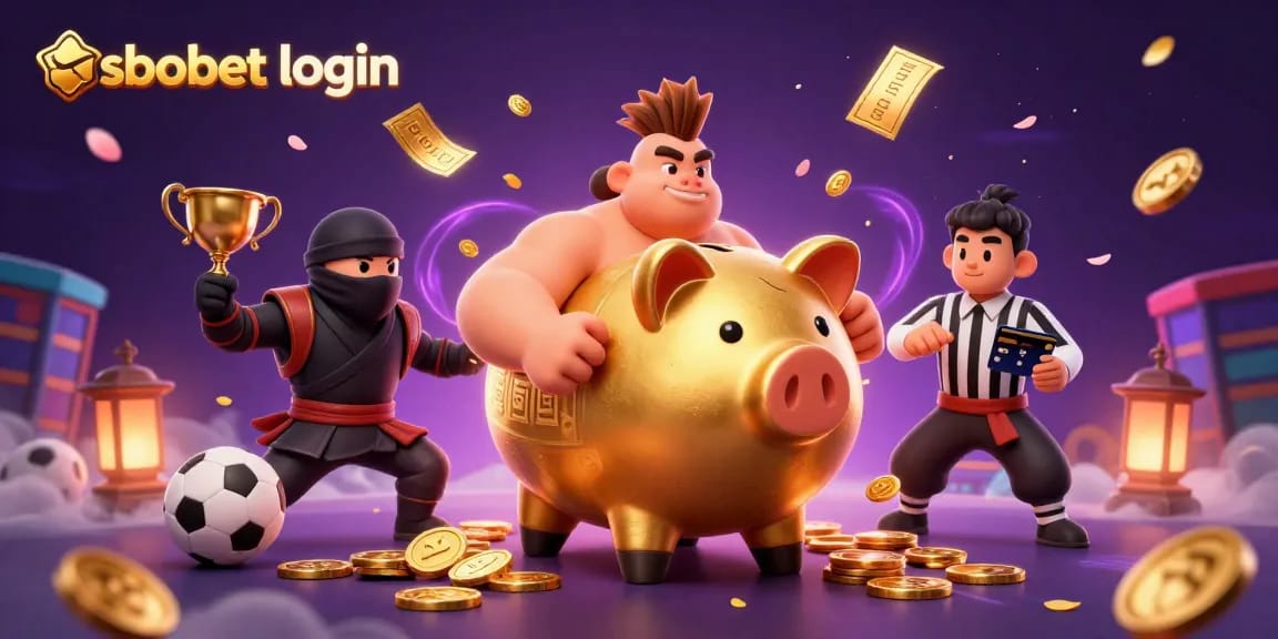 Engage with sbobet login through a vibrant 3D sports betting illustration featuring dynamic characters.