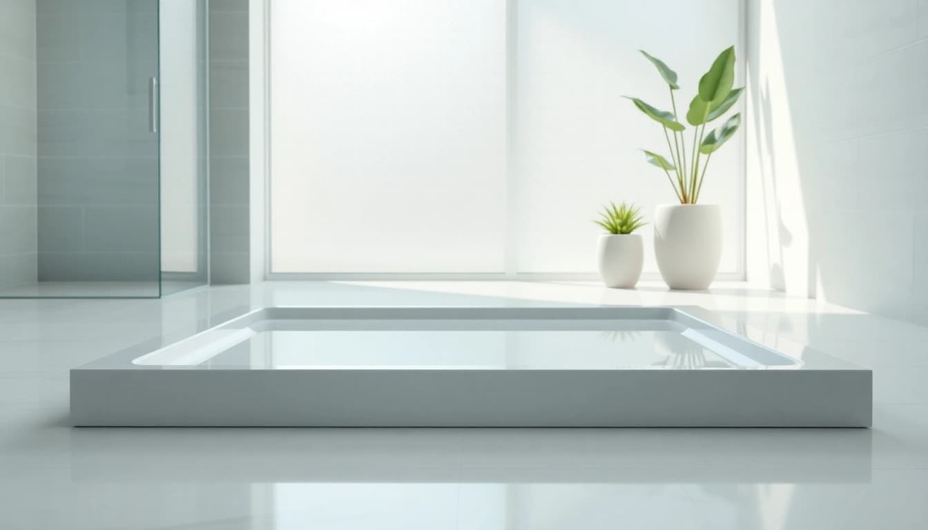 Featuring a stylish shower base in a modern bathroom, showcasing elegance and functionality.
