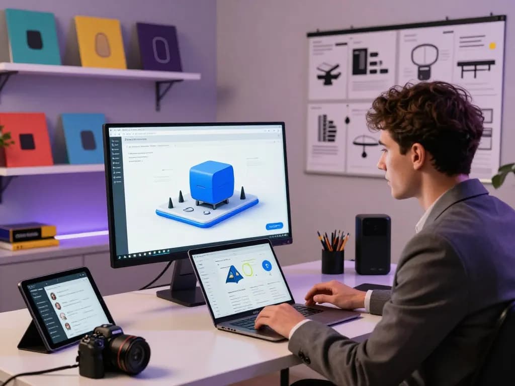 Interactive workspace showcasing 3D product configurator software in action, highlighting user engagement analysis.