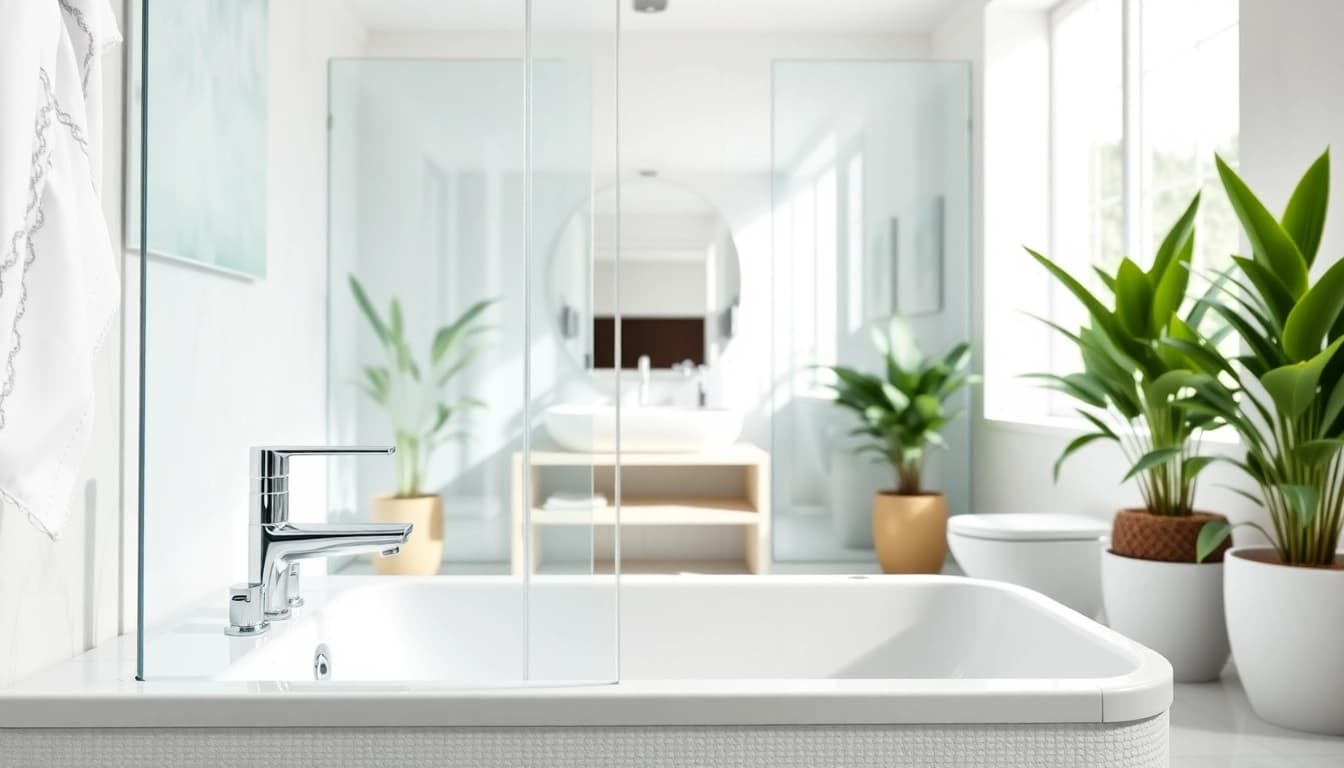 Die sonni Duschkabine in einem modernen Badezimmer, hervorgehoben durch elegantes Design und helle Farben.