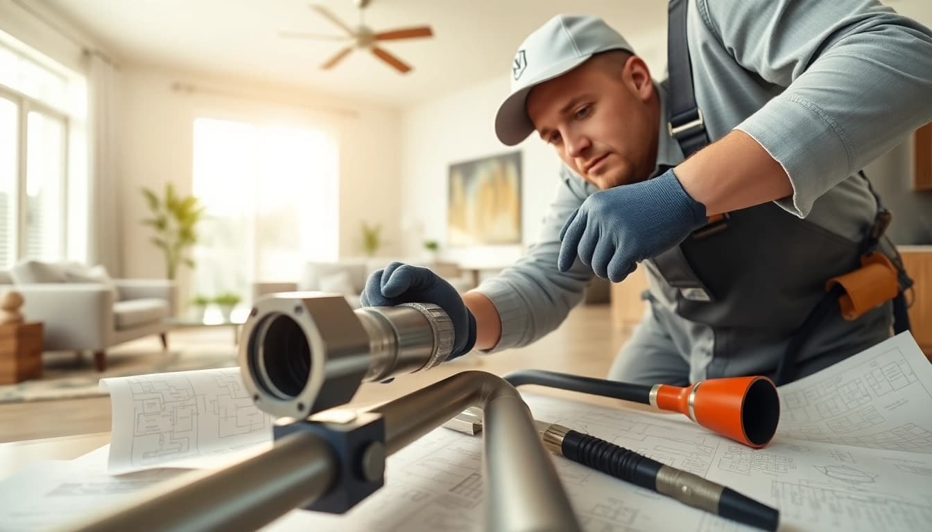 Enhance your home with whole house repiping services Clearwater FL featuring a professional plumber at work.