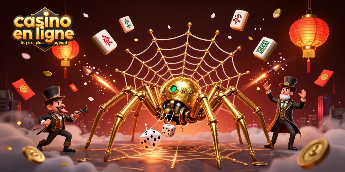 Visualisation dynamique du casino en ligne le plus payant, illustrant une araignée steampunk et des éléments de jeu enchanteurs.