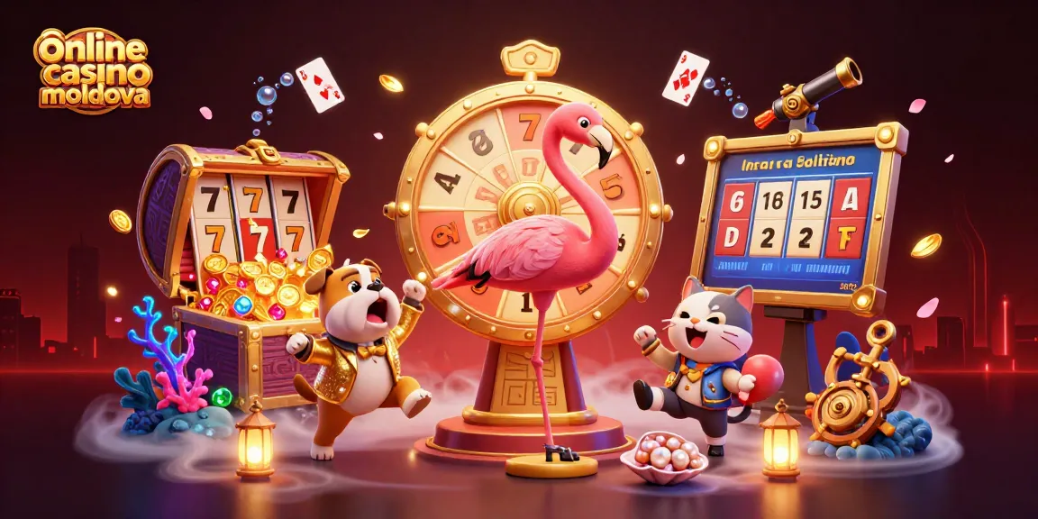 Joacă-te la online casino moldova cu sloturi, cărți de joc și premii explozive printre personaje vesele.