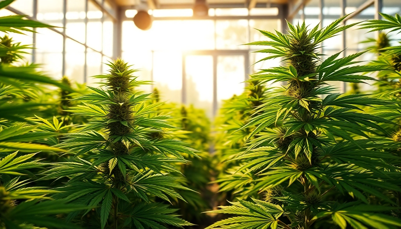 Die Bluetenbande zeigt lebendige Cannabis-Pflanzen in einem nachhaltigen Anbauraum.