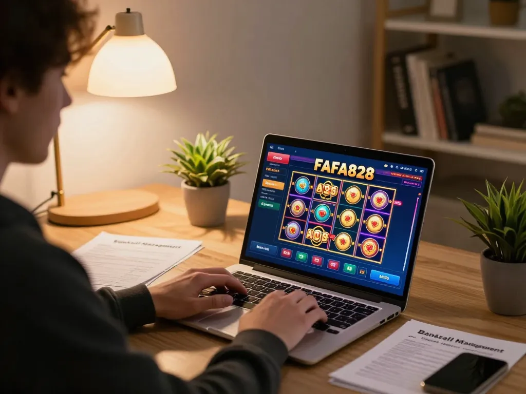 FAFA828 player engaging with online slots interface for improved gameplay strategy.