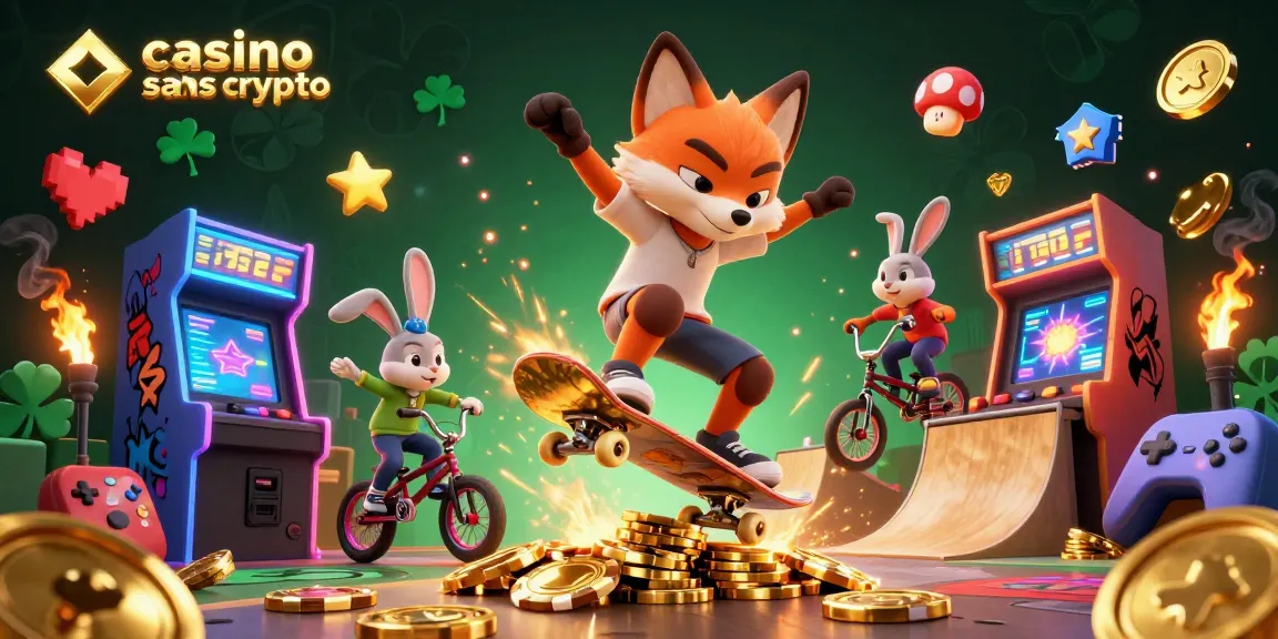 Faire des paris au casino sans KYC crypto avec une ambiance dynamique de jeux colorés.
