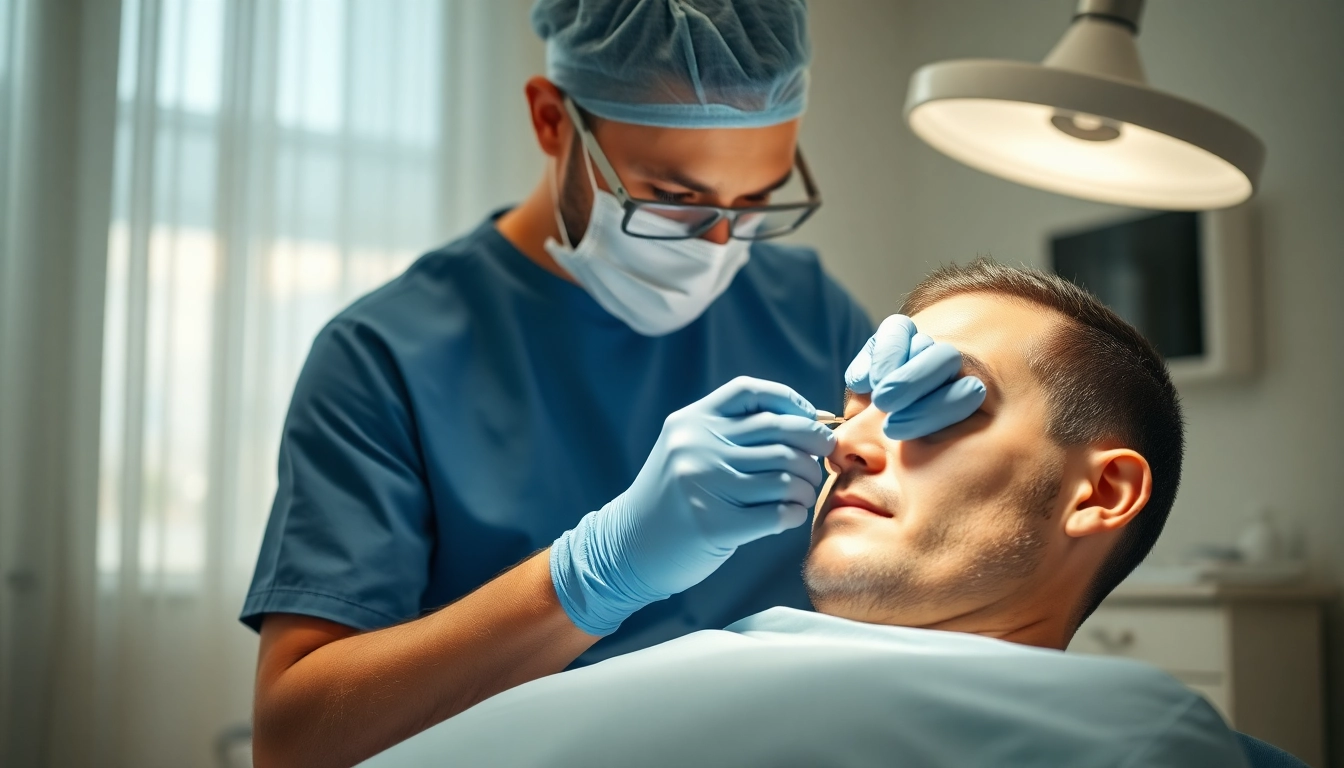 Experienced professional conducting a hair transplant istanbul for a patient in a serene clinic.