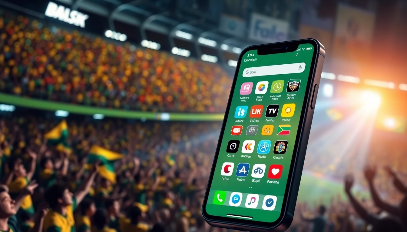 Showcasing best sports betting sites for Brazil in a lively stadium setting with vibrant energy.