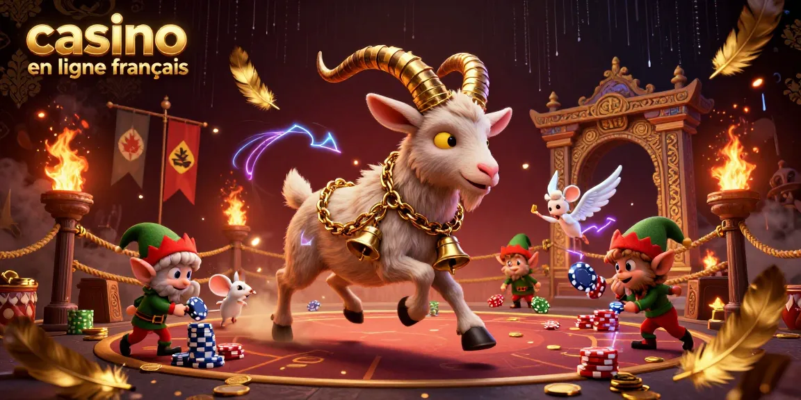 Casino en ligne français avec des personnages 3D cartoon animés dans un décor festif et ludique.