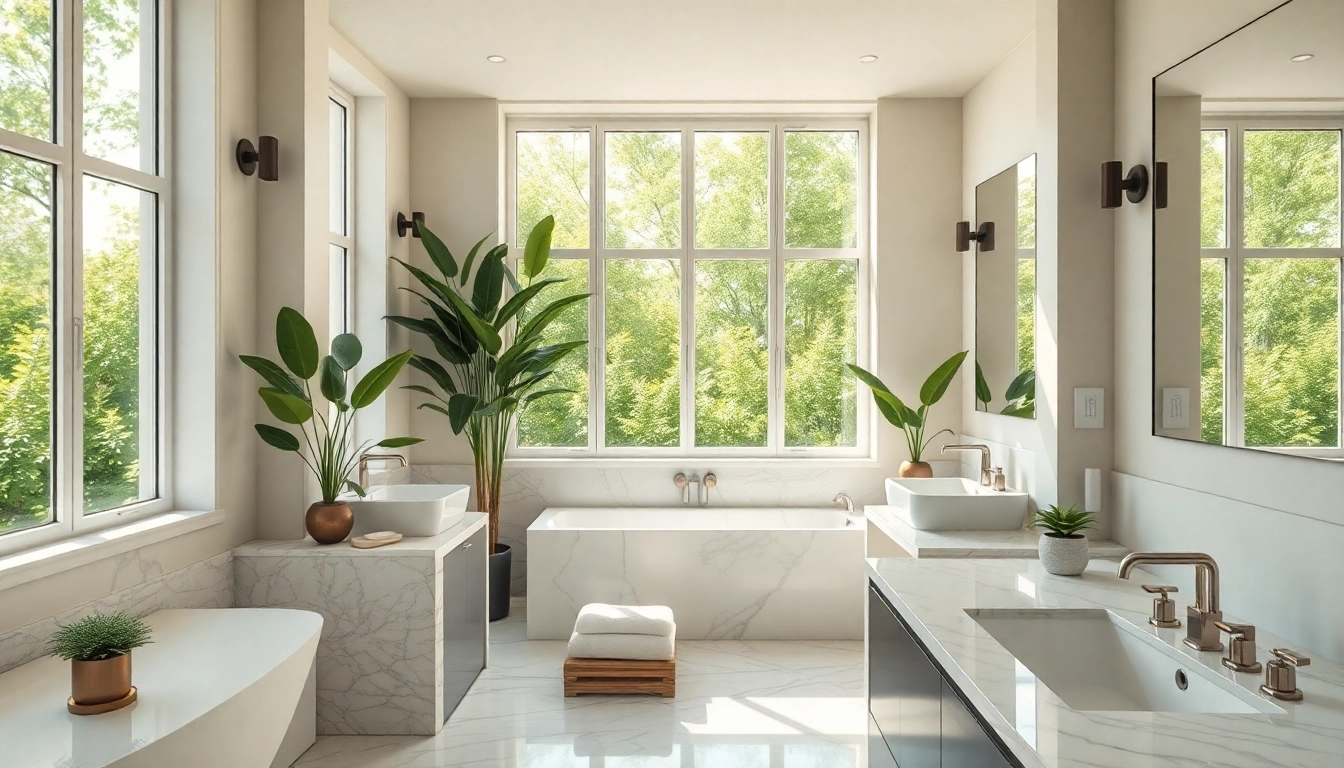 Transform your space with elegant bathrooms featuring modern designs and lush decor.
