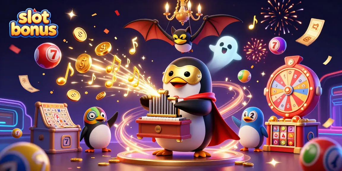 Experience the thrill of winning with slot bonus games surrounded by dynamic lottery elements and vibrant visuals.