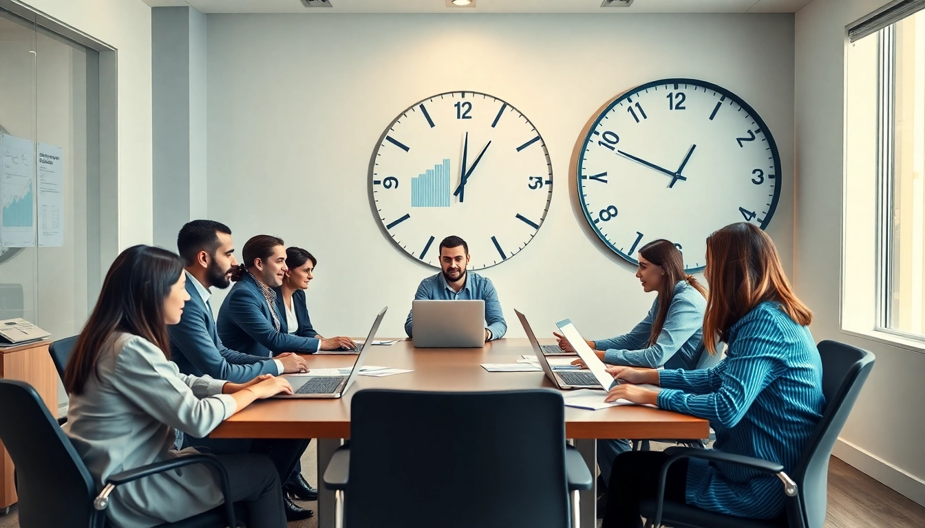 VAT Return Filing in UAE: Business professionals engaged in a financial consultation in a modern office.