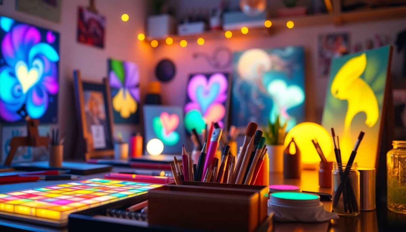 Create captivating art using Glow Blend for a vibrant, colorful display.