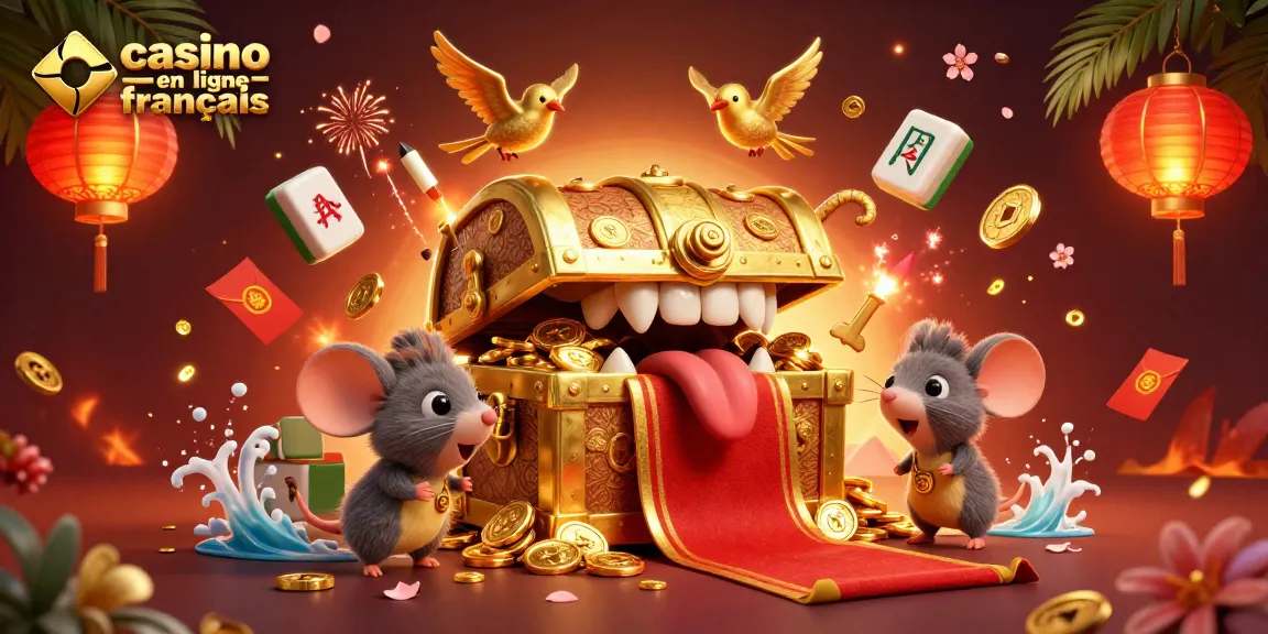 Découvrez le jeu passionnant sur un casino en ligne français avec un coffre aux trésors et des symboles dorés.