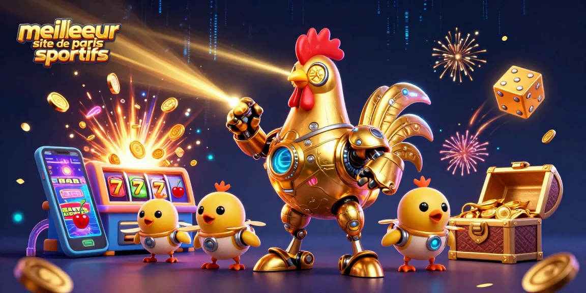 Plongez dans l'univers du meilleur site de paris sportifs avec des robots colorés et des jackpots scintillants.