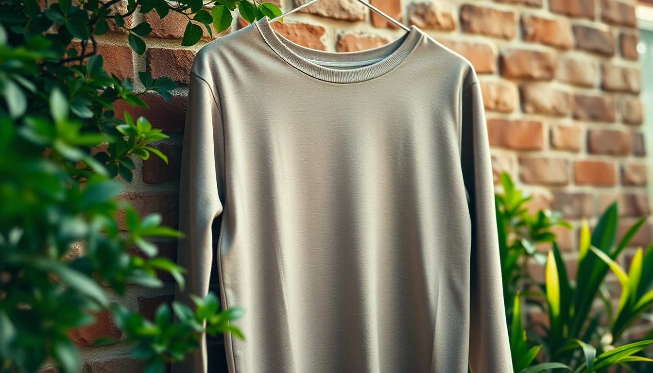Showcasing a blank crewneck against rustic bricks, exuding a relaxed and stylish vibe.