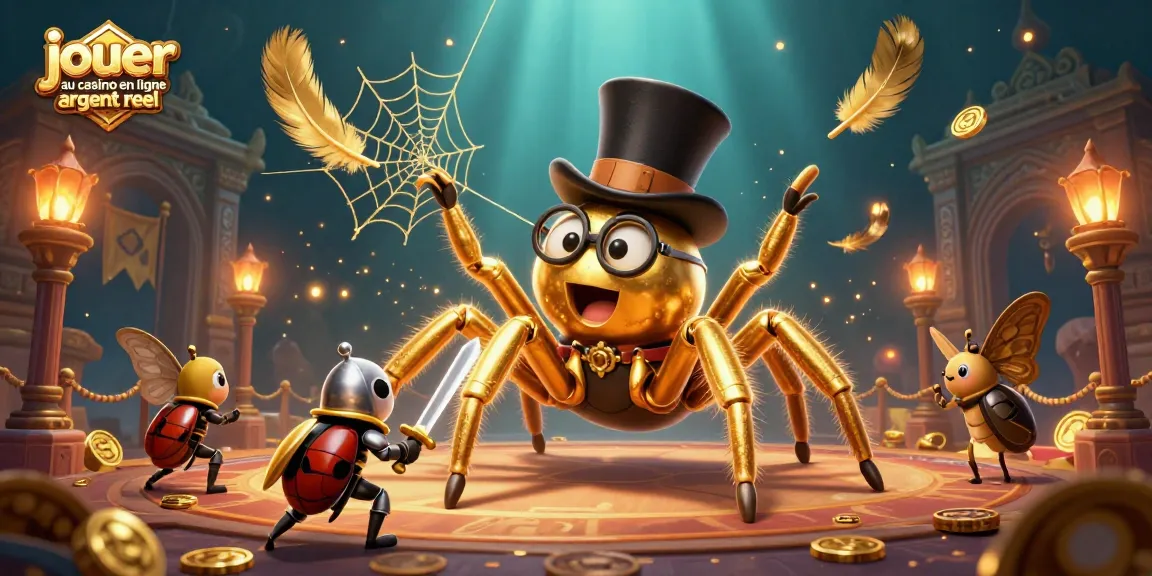Jouer au casino en ligne argent réel avec une illustration captivante de personnages fantastiques animés dans une scène riche en détails.