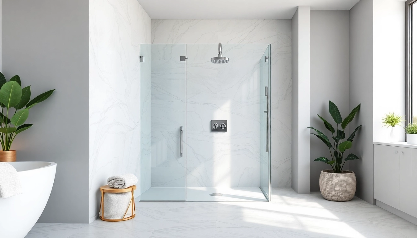 Elegant showers au showcased in a modern bathroom with stylish fixtures and serene atmosphere.