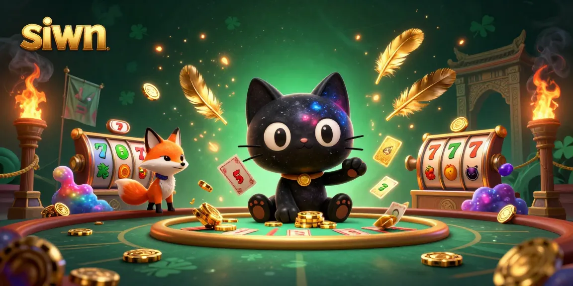 Experience the allure of siwn with a vibrant cosmic casino featuring colorful characters and slot game elements.