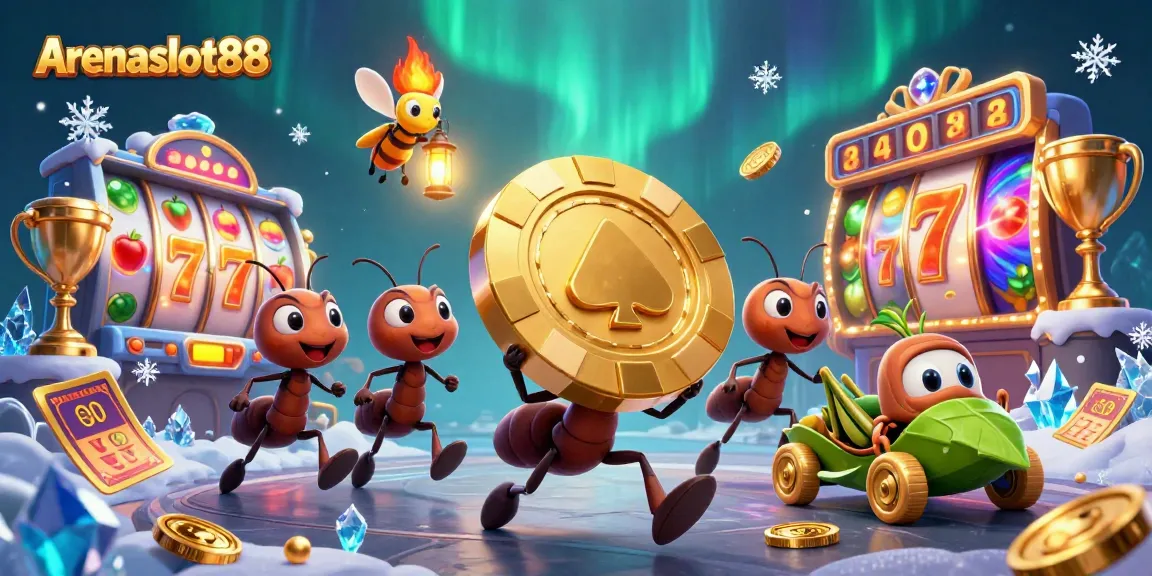 Arenaslot88 mempertunjukkan skenario seru dengan tim semut beraksi mencari kemenangan gaming.