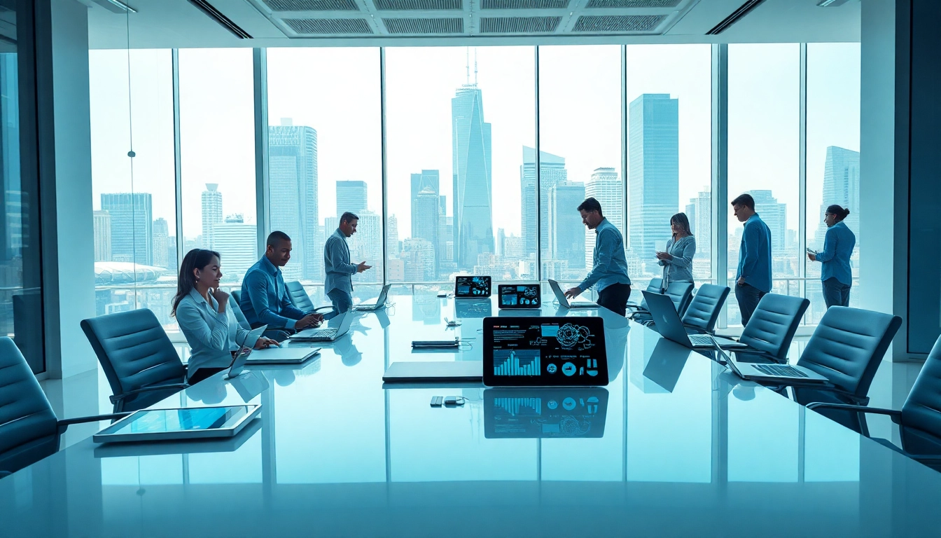 Engaging image of advanced Technology workspace highlighting collaborative tools and vibrant atmosphere.