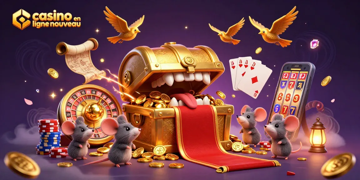 Exploration des chances au casino en ligne nouveau avec un coffre au trésor et des éléments de jeu captivants.