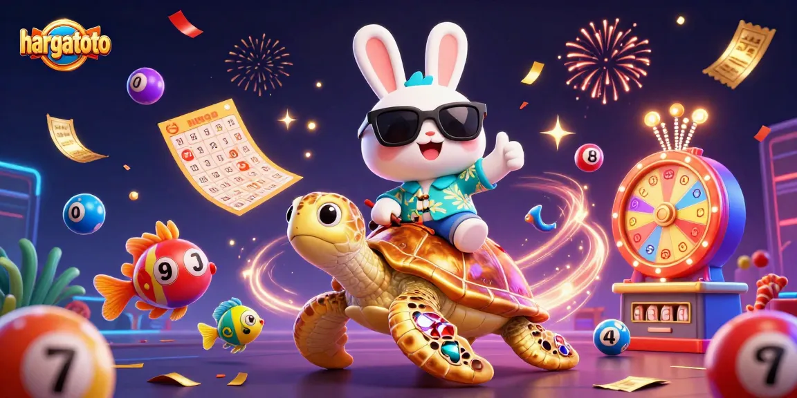 Celebrate winnings at hargatoto with a vibrant 3D scene of lucky characters, jackpot elements, and festive energy.