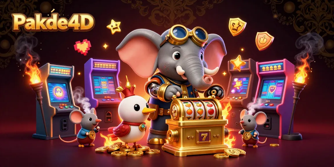 Experience Pakde4D's thrilling jackpot action amidst vibrant casino elements, featuring steampunk characters.