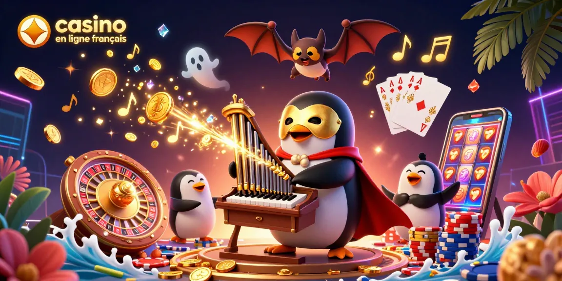 Découvrez le spectacle captivant d'un casino en ligne français avec des jeux de machines à sous et des pièces d'or.