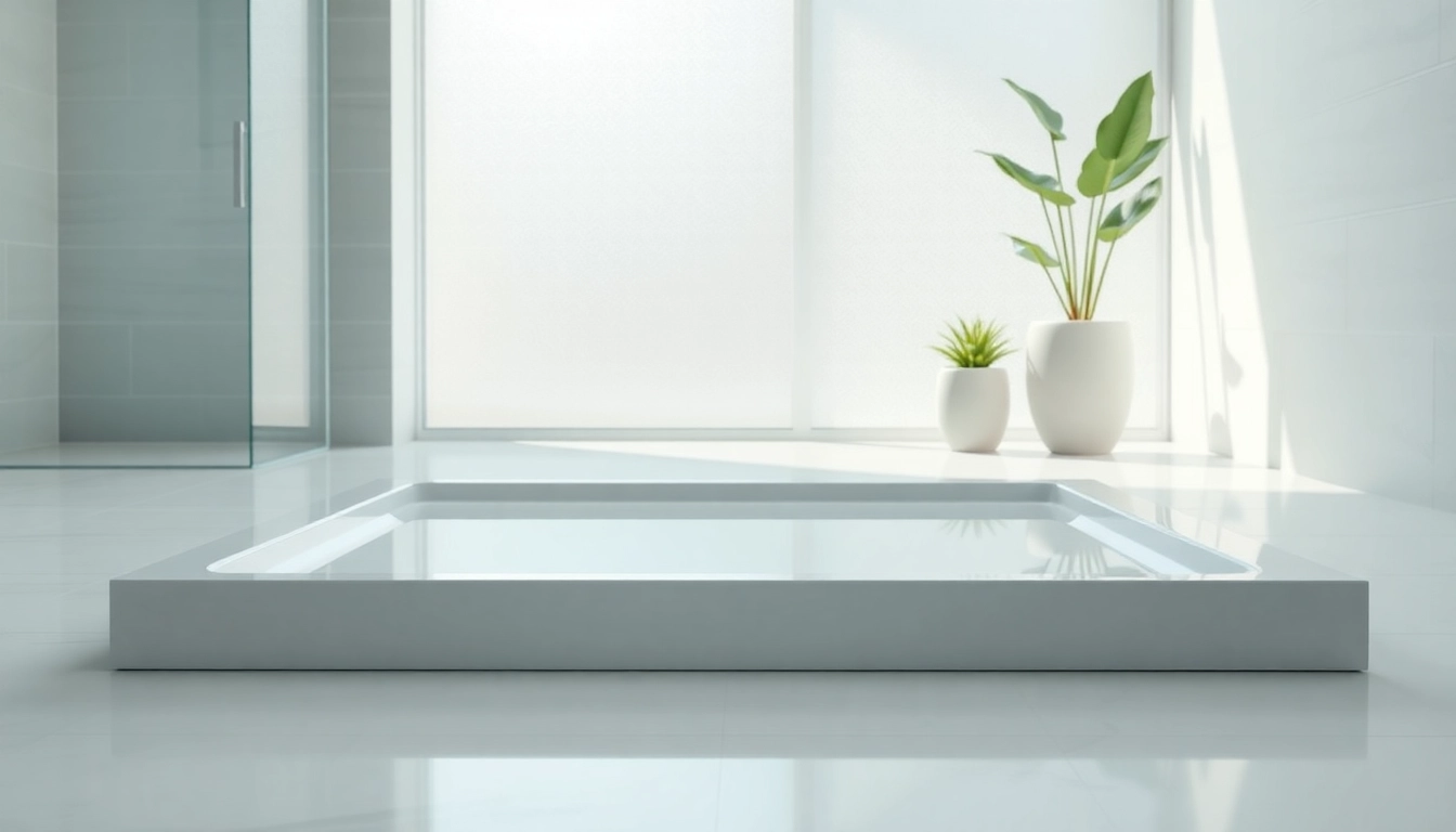 Featuring a stylish shower base in a modern bathroom, showcasing elegance and functionality.