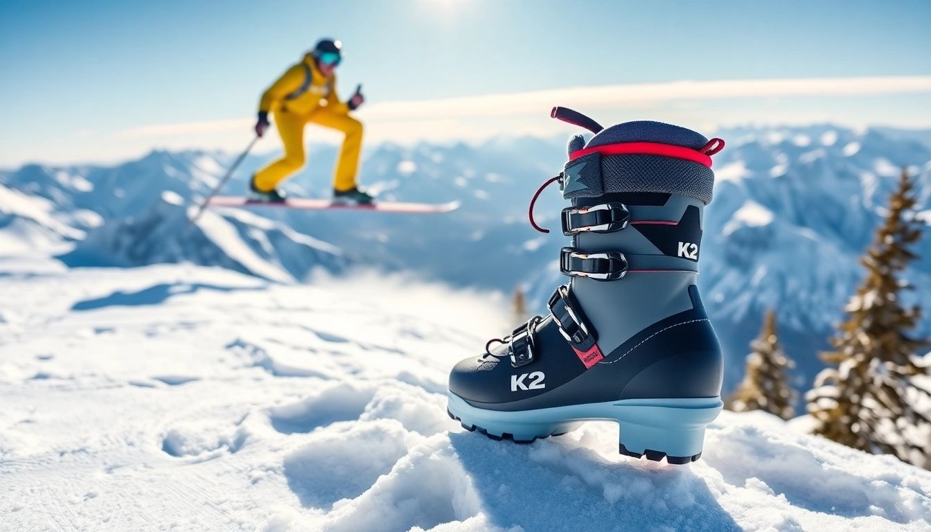 Skier demonstrating K2 Boots on a mountain, highlighting their performance and style.