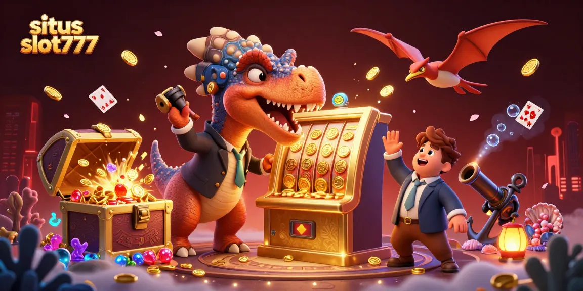 Mengguncang situs slot777, dinosaurus pachycephalosaurus memenangkan jackpot koin pada mesin slot emas.