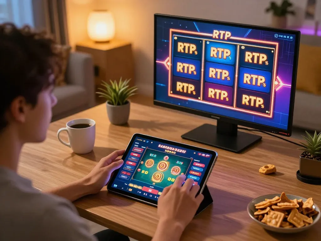 Sit back and enjoy your favorite situs slot gacor games on a comfortable tablet setup in a modern home.