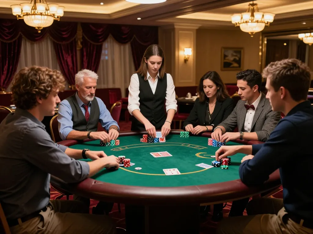 Exciting poker gameplay at nhà cái 388bet casino, showcasing vibrant chips and engaged players.