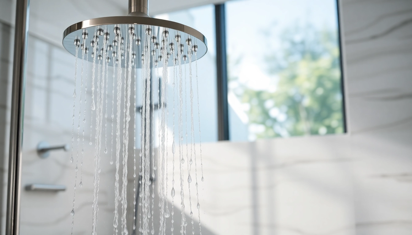 Experience elegant showers Australia with luxurious rain shower features and modern bathroom design.