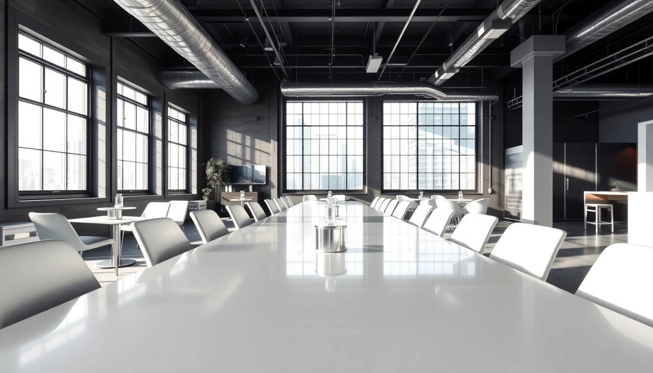 Stylish stainless steel furniture enhancing a modern loft interior design.