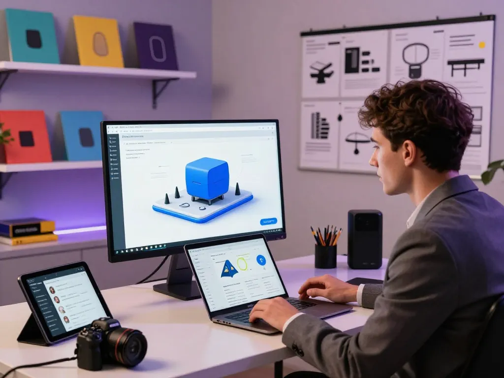 Interactive workspace showcasing 3D product configurator software in action, highlighting user engagement analysis.
