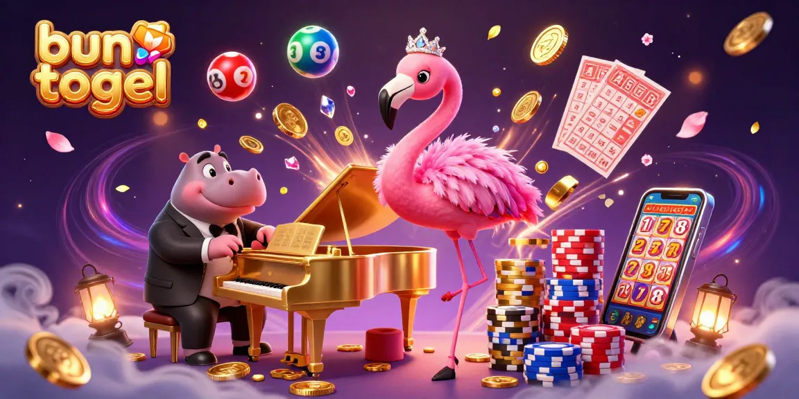 Experience bun togel excitement with a dynamic lottery and bingo scene filled with vibrant colors and energy.