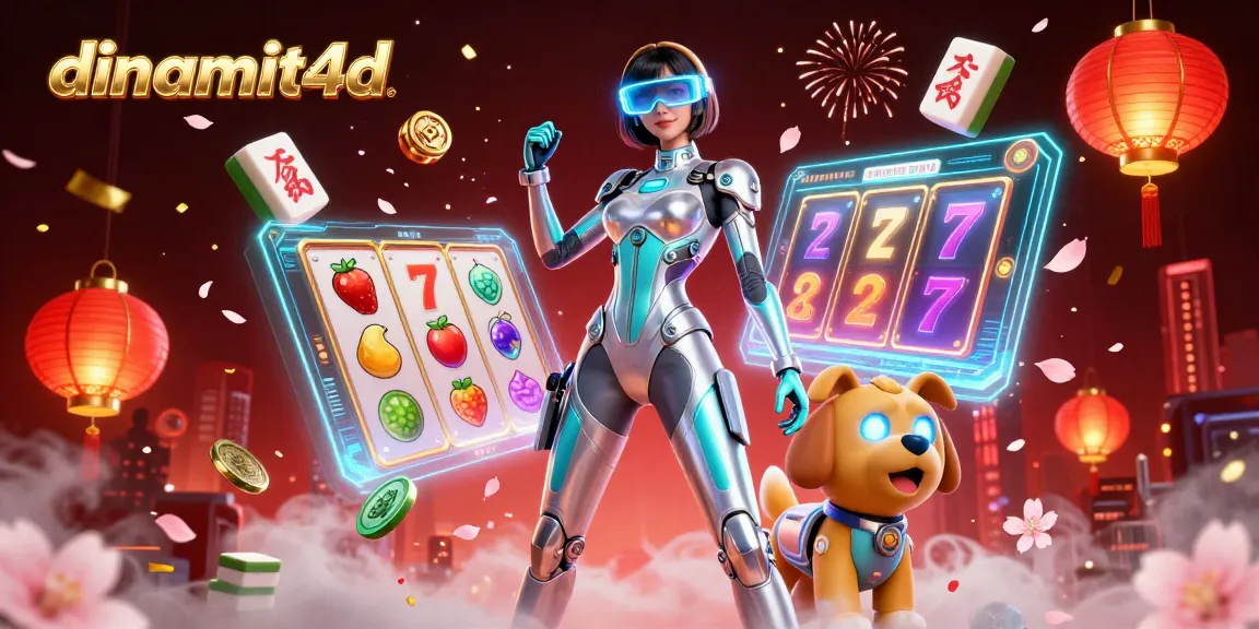 Spin slot reels and win big with dinamit4d in this vibrant cinematic casino illustration art.