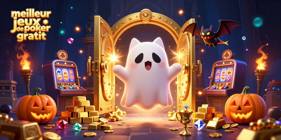 Jouer aux meilleur jeux de poker gratuit avec un chat fantôme et un vampire au casino.
