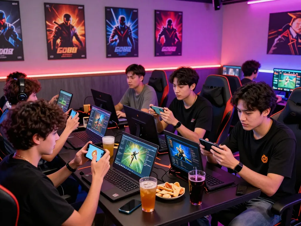 Engaged players enjoying the Go88 gaming platform in a lively digital environment.