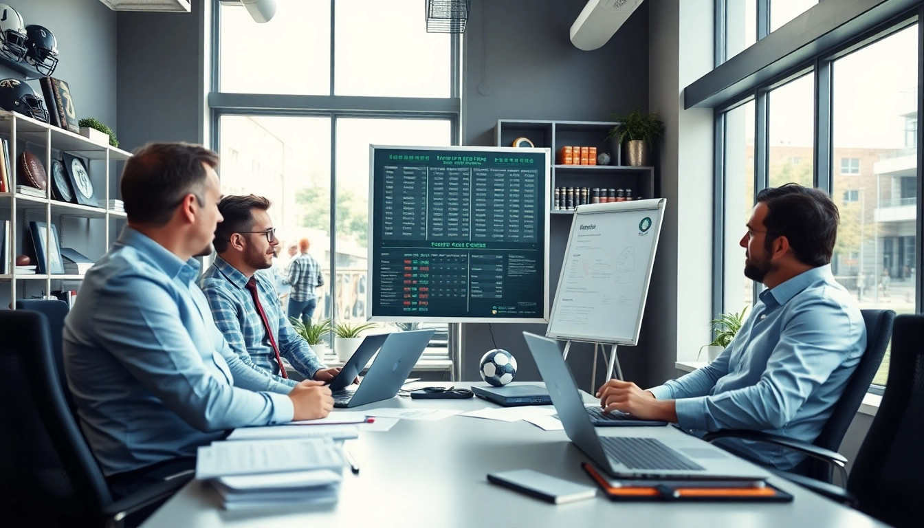 Discover the best sports betting sites Mexico with experts analyzing strategies in a vibrant setting.