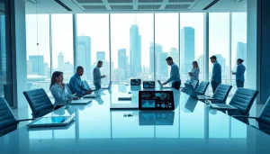 Engaging image of advanced Technology workspace highlighting collaborative tools and vibrant atmosphere.