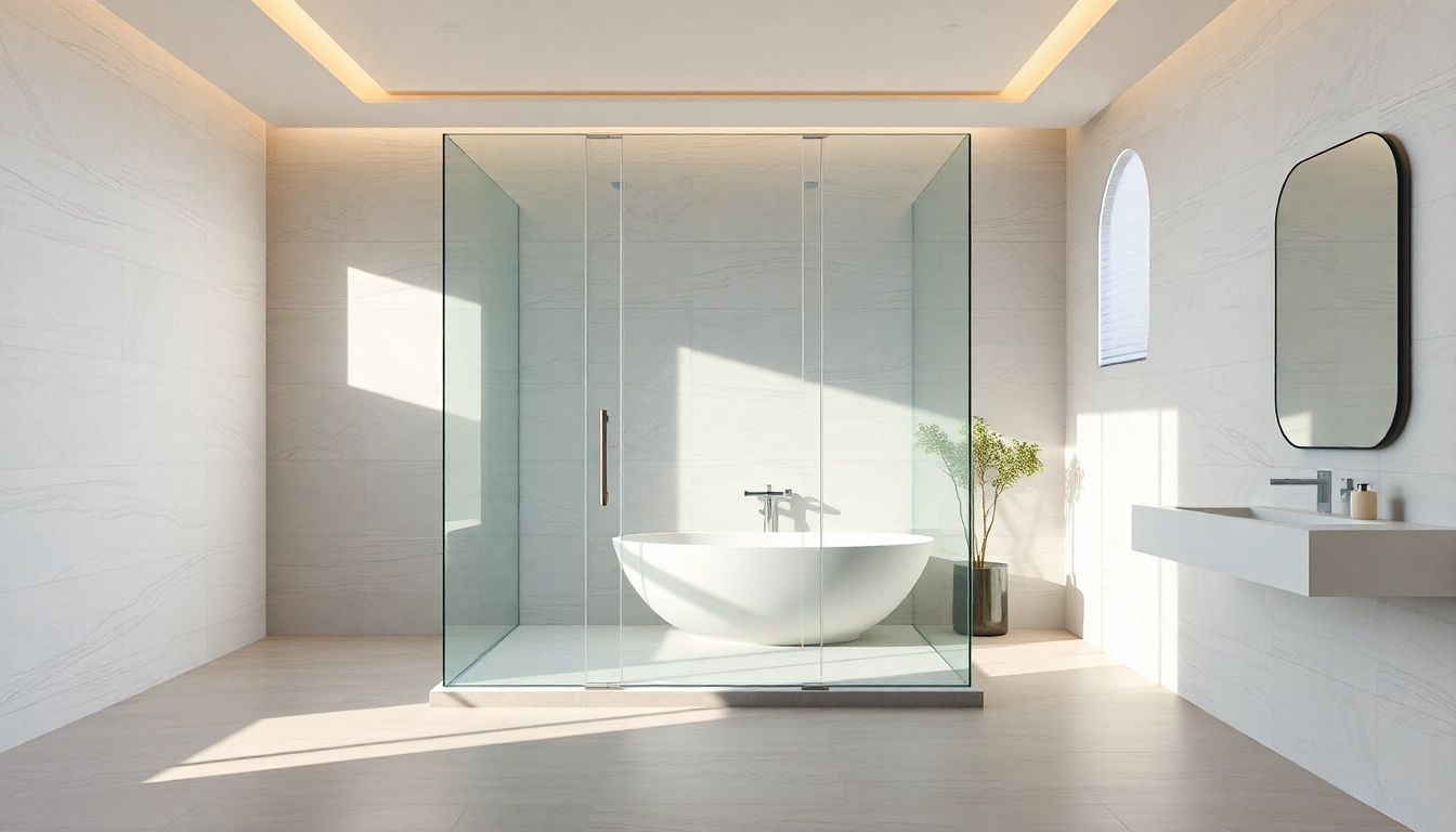 Admire la paroi de douche à l'italienne moderne dans une salle de bains élégante.