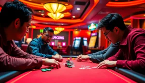 Permainan domino88 game yang seru di meja permainan dengan suasana penuh semangat dan cip warna-warni.