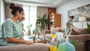Experience maid agency services Abu Dhabi with professional maids in a modern, clean home setting.